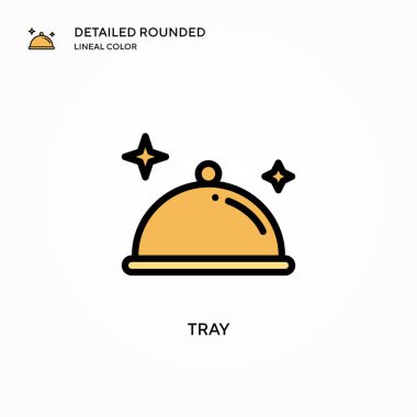 Tepsi vektör simgesi. Modern vektör illüstrasyon kavramları. Düzenlemesi ve kişiselleştirmesi kolay.