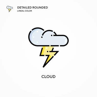 Bulut vektör simgesi. Modern vektör illüstrasyon kavramları. Düzenlemesi ve kişiselleştirmesi kolay.