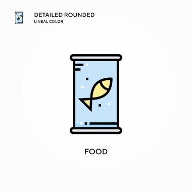 Yiyecek vektör simgesi. Modern vektör illüstrasyon kavramları. Düzenlemesi ve kişiselleştirmesi kolay.