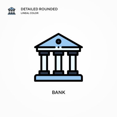 Banka vektör simgesi. Modern vektör illüstrasyon kavramları. Düzenlemesi ve kişiselleştirmesi kolay.