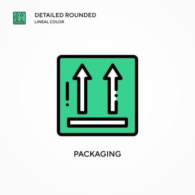 Ambalaj vektör simgesi. Modern vektör illüstrasyon kavramları. Düzenlemesi ve kişiselleştirmesi kolay.