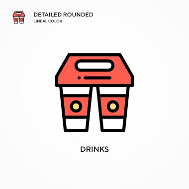 İçki vektör simgesi. Modern vektör illüstrasyon kavramları. Düzenlemesi ve kişiselleştirmesi kolay.