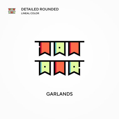 Çelenk vektör simgesi. Modern vektör illüstrasyon kavramları. Düzenlemesi ve kişiselleştirmesi kolay.