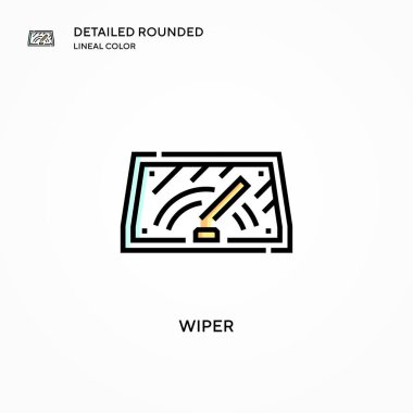 Silecek vektör simgesi. Modern vektör illüstrasyon kavramları. Düzenlemesi ve kişiselleştirmesi kolay.