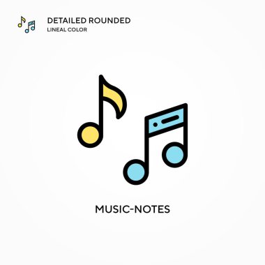 Müzik notaları vektör simgesi. Modern vektör illüstrasyon kavramları. Düzenlemesi ve kişiselleştirmesi kolay.