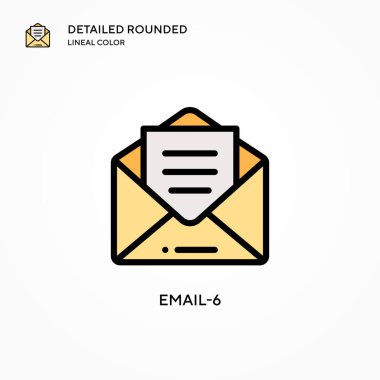 E- posta-6 vektör simgesi. Modern vektör illüstrasyon kavramları. Düzenlemesi ve kişiselleştirmesi kolay.