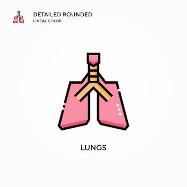 Akciğer vektör simgesi. Modern vektör illüstrasyon kavramları. Düzenlemesi ve kişiselleştirmesi kolay.