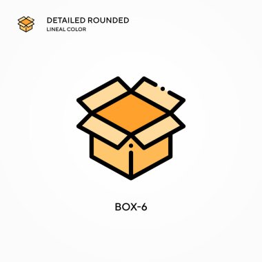 Kutu-6 vektör simgesi. Modern vektör illüstrasyon kavramları. Düzenlemesi ve kişiselleştirmesi kolay.