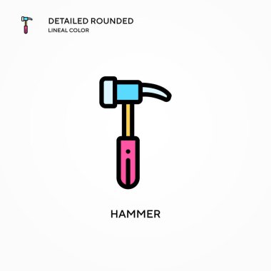 Çekiç vektör simgesi. Modern vektör illüstrasyon kavramları. Düzenlemesi ve kişiselleştirmesi kolay.