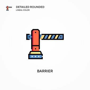 Bariyer vektör simgesi. Modern vektör illüstrasyon kavramları. Düzenlemesi ve kişiselleştirmesi kolay.