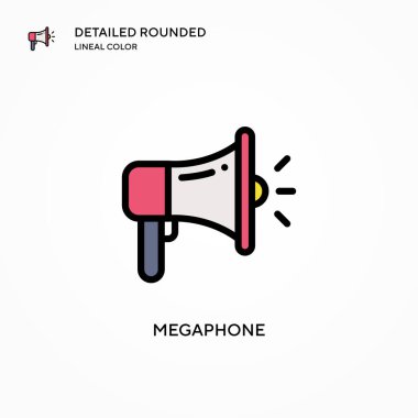 Megafon vektör simgesi. Modern vektör illüstrasyon kavramları. Düzenlemesi ve kişiselleştirmesi kolay.