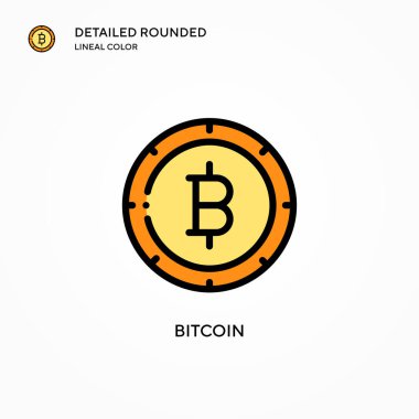 Bitcoin vektör simgesi. Modern vektör illüstrasyon kavramları. Düzenlemesi ve kişiselleştirmesi kolay.