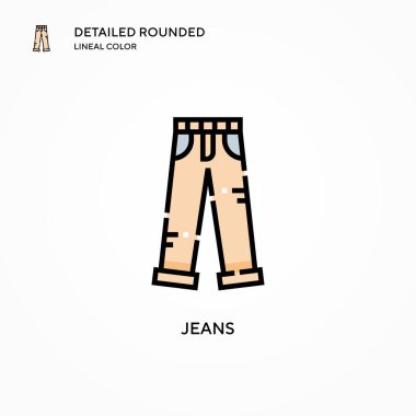 Kot pantolon vektör ikonu. Modern vektör illüstrasyon kavramları. Düzenlemesi ve kişiselleştirmesi kolay.