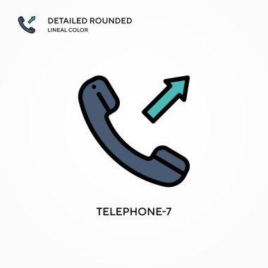 Telefon-7 vektör simgesi. Modern vektör illüstrasyon kavramları. Düzenlemesi ve kişiselleştirmesi kolay.