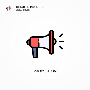 Promosyon vektör simgesi. Modern vektör illüstrasyon kavramları. Düzenlemesi ve kişiselleştirmesi kolay.