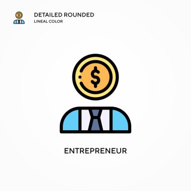 Girişimci vektör simgesi. Modern vektör illüstrasyon kavramları. Düzenlemesi ve kişiselleştirmesi kolay.