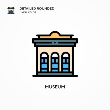 Müze vektör simgesi. Modern vektör illüstrasyon kavramları. Düzenlemesi ve kişiselleştirmesi kolay.