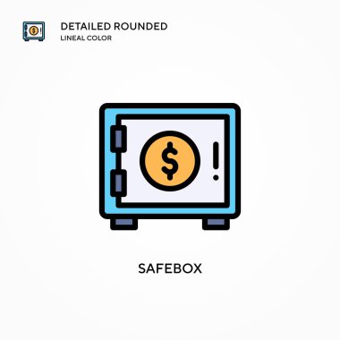 Güvenli kutu vektör simgesi. Modern vektör illüstrasyon kavramları. Düzenlemesi ve kişiselleştirmesi kolay.