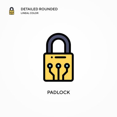 Asma kilit vektör simgesi. Modern vektör illüstrasyon kavramları. Düzenlemesi ve kişiselleştirmesi kolay.