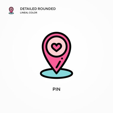 Pin vektör simgesi. Modern vektör illüstrasyon kavramları. Düzenlemesi ve kişiselleştirmesi kolay.