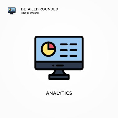 Analitik vektör simgesi. Modern vektör illüstrasyon kavramları. Düzenlemesi ve kişiselleştirmesi kolay.