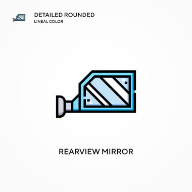 Dikiz aynası vektör simgesi. Modern vektör illüstrasyon kavramları. Düzenlemesi ve kişiselleştirmesi kolay.