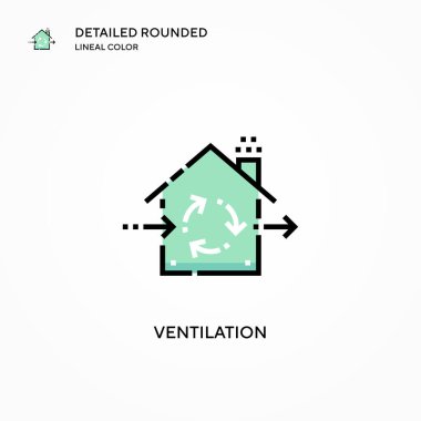 Havalandırma vektör simgesi. Modern vektör illüstrasyon kavramları. Düzenlemesi ve kişiselleştirmesi kolay.