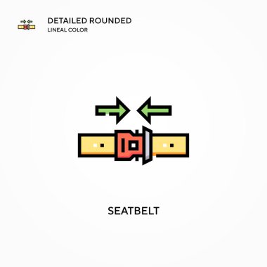 Emniyet kemeri vektör simgesi. Modern vektör illüstrasyon kavramları. Düzenlemesi ve kişiselleştirmesi kolay.