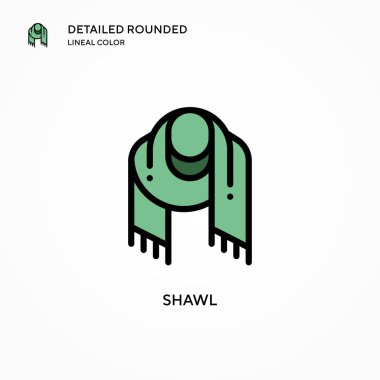 Şal vektör simgesi. Modern vektör illüstrasyon kavramları. Düzenlemesi ve kişiselleştirmesi kolay.