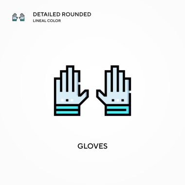 Eldiven vektör simgesi. Modern vektör illüstrasyon kavramları. Düzenlemesi ve kişiselleştirmesi kolay.