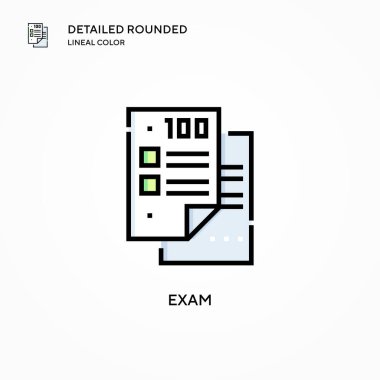 Sınav vektör simgesi. Modern vektör illüstrasyon kavramları. Düzenlemesi ve kişiselleştirmesi kolay.