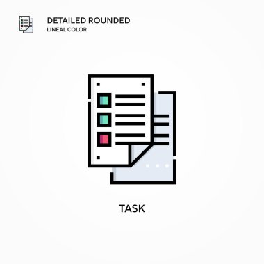 Görev vektör simgesi. Modern vektör illüstrasyon kavramları. Düzenlemesi ve kişiselleştirmesi kolay.