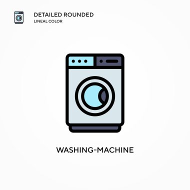 Çamaşır makinesi vektör simgesi. Modern vektör illüstrasyon kavramları. Düzenlemesi ve kişiselleştirmesi kolay.