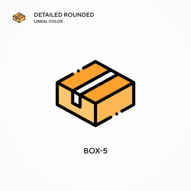 Kutu-5 vektör simgesi. Modern vektör illüstrasyon kavramları. Düzenlemesi ve kişiselleştirmesi kolay.