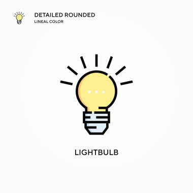 Ampul vektör simgesi. Modern vektör illüstrasyon kavramları. Düzenlemesi ve kişiselleştirmesi kolay.