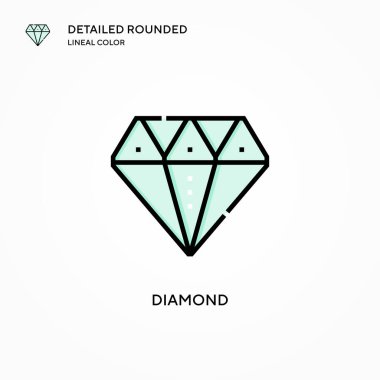 Elmas vektör simgesi. Modern vektör illüstrasyon kavramları. Düzenlemesi ve kişiselleştirmesi kolay.