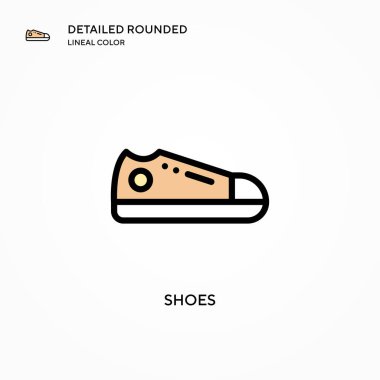 Ayakkabı vektör simgesi. Modern vektör illüstrasyon kavramları. Düzenlemesi ve kişiselleştirmesi kolay.