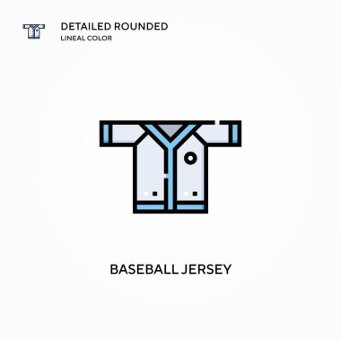 Beyzbol forması vektör ikonu. Modern vektör illüstrasyon kavramları. Düzenlemesi ve kişiselleştirmesi kolay.