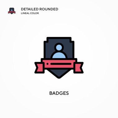 Rozet vektör simgesi. Modern vektör illüstrasyon kavramları. Düzenlemesi ve kişiselleştirmesi kolay.