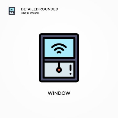 Pencere vektör simgesi. Modern vektör illüstrasyon kavramları. Düzenlemesi ve kişiselleştirmesi kolay.