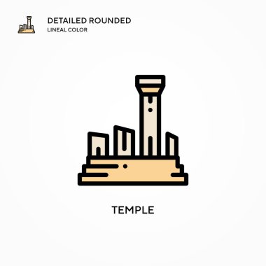 Tapınak vektör simgesi. Modern vektör illüstrasyon kavramları. Düzenlemesi ve kişiselleştirmesi kolay.