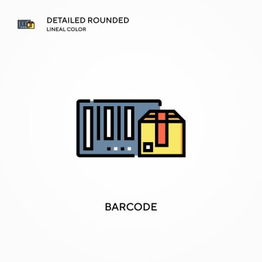 Barkod vektör simgesi. Modern vektör illüstrasyon kavramları. Düzenlemesi ve kişiselleştirmesi kolay.