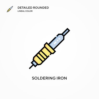 Demir vektör ikonu lehimleniyor. Modern vektör illüstrasyon kavramları. Düzenlemesi ve kişiselleştirmesi kolay.