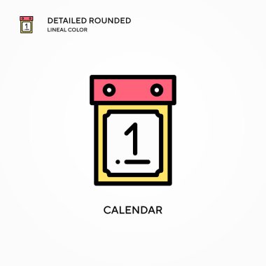 Takvim vektör simgesi. Modern vektör illüstrasyon kavramları. Düzenlemesi ve kişiselleştirmesi kolay.