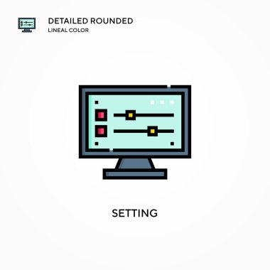 Vektör simgesi ayarlanıyor. Modern vektör illüstrasyon kavramları. Düzenlemesi ve kişiselleştirmesi kolay.