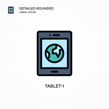 Tablet-1 vektör simgesi. Modern vektör illüstrasyon kavramları. Düzenlemesi ve kişiselleştirmesi kolay.