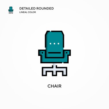 Sandalye vektör simgesi. Modern vektör illüstrasyon kavramları. Düzenlemesi ve kişiselleştirmesi kolay.