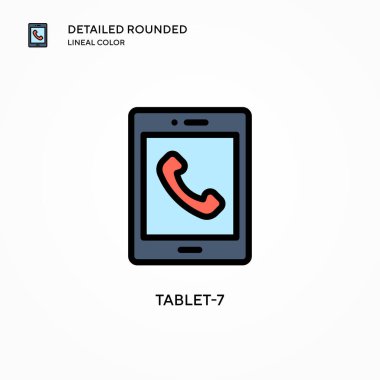 Tablet-7 vektör simgesi. Modern vektör illüstrasyon kavramları. Düzenlemesi ve kişiselleştirmesi kolay.