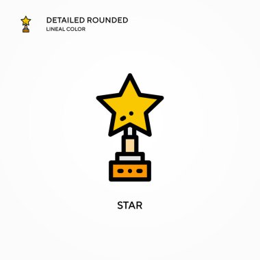 Yıldız vektör simgesi. Modern vektör illüstrasyon kavramları. Düzenlemesi ve kişiselleştirmesi kolay.