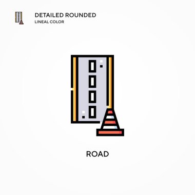 Yol vektör simgesi. Modern vektör illüstrasyon kavramları. Düzenlemesi ve kişiselleştirmesi kolay.